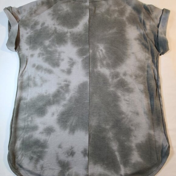 Cupio Green Marbled T-Shirt L Cap Sleeve Soft Knit Casual Top Stretch - Picture 4 of 6